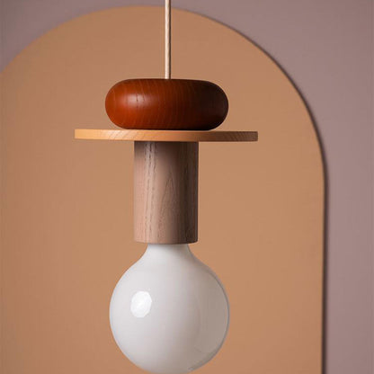 Wooden Block Pendant Light | Colorful Hanging Ceiling Fixture | Modern Industrial Design | Brick by Brick
