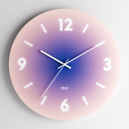 Modern Glass Wall Clock | 11.8 or 17.2 in | Sunset Gradient Design | Silent Contemporary Timepiece | Brick by Brick