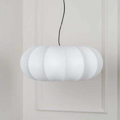 Oblate Silk & Metal Pendant Lamp | Ozawa Vintage Style | 19.7″ / 23.6″ / 31.5″ | Brick by Brick