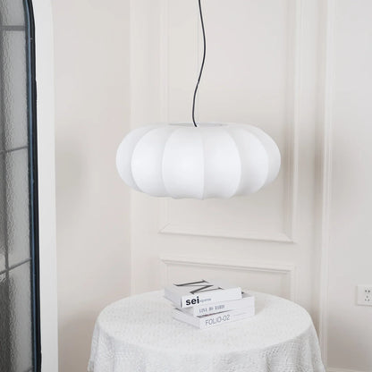 Oblate Silk & Metal Pendant Lamp | Ozawa Vintage Style | 19.7″ / 23.6″ / 31.5″ | Brick by Brick