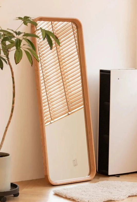Okemia Full Length Mirror | Elegant Standing Mirror | Curved Wood Frame | Bedroom & Dressing Room Decor | Brick by Brick London 0