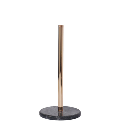 Marble Paper Towel Holder | 6 x 12.7 in | Solid Stone Base with Polished Metal Rod | Kitchen & Bathroom | Brick by Brick