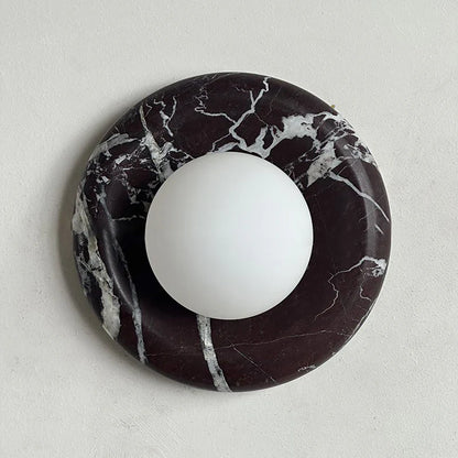 Round Marble Wall Lamp | 7.9 x 5.1 | Minimalist Design | Indoor LED Lighting | Brick by Brick