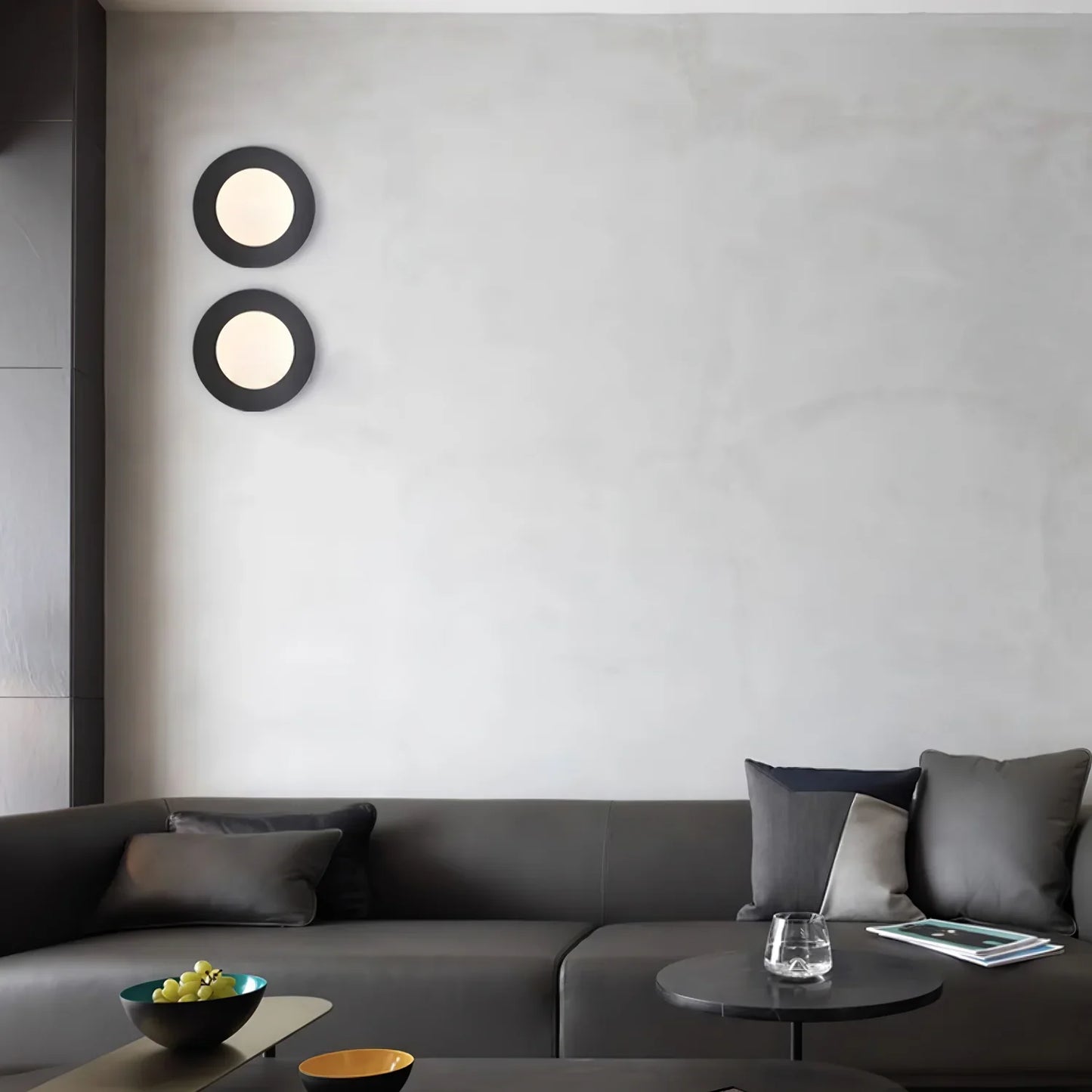 Contemporary Circular Wall Lamp | Dia 7.9 in or 11.8 in | Metal & Glass | Indoor LED | Brick by Brick