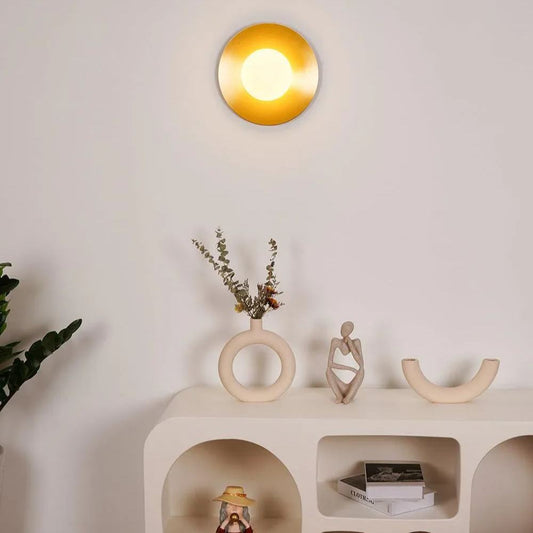 Contemporary Circular Wall Lamp | Dia 7.9 in or 11.8 in | Metal & Glass | Indoor LED | Brick by Brick
