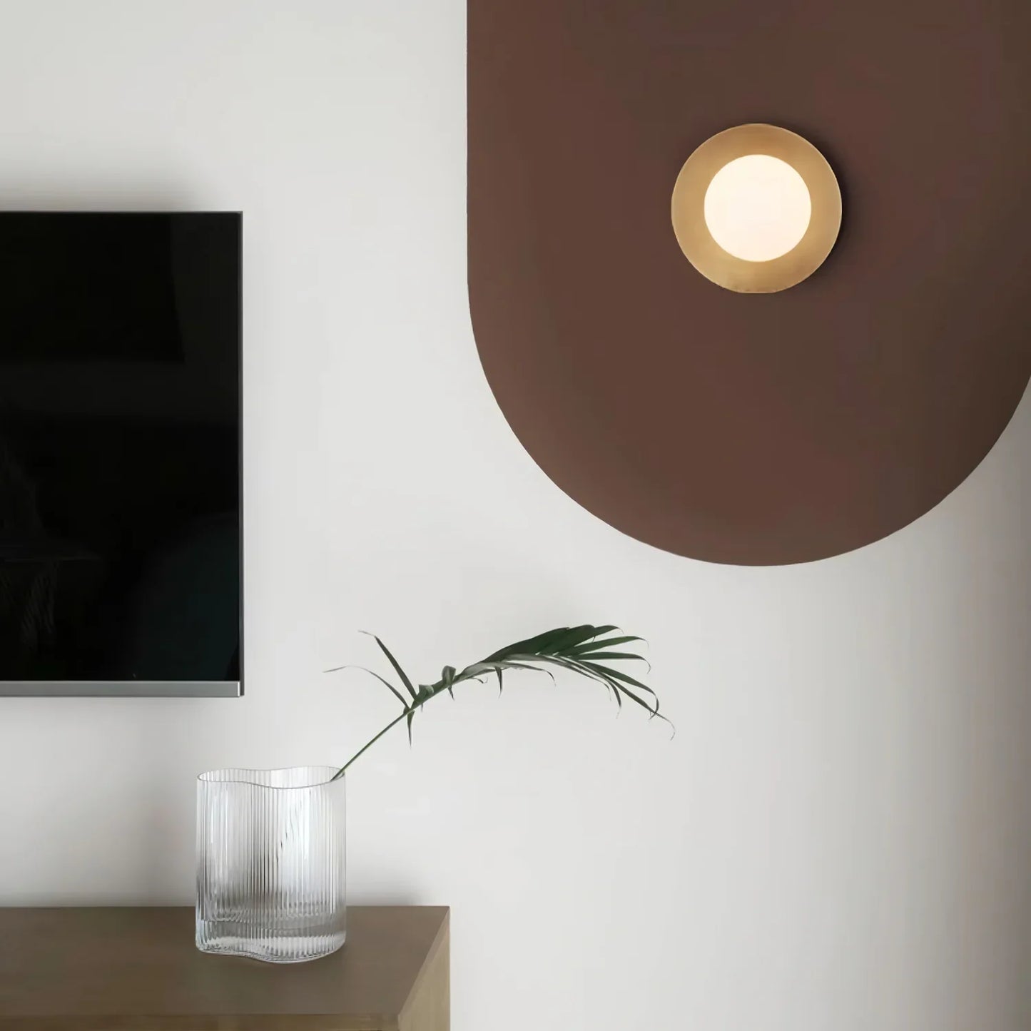 Contemporary Circular Wall Lamp | Dia 7.9 in or 11.8 in | Metal & Glass | Indoor LED | Brick by Brick