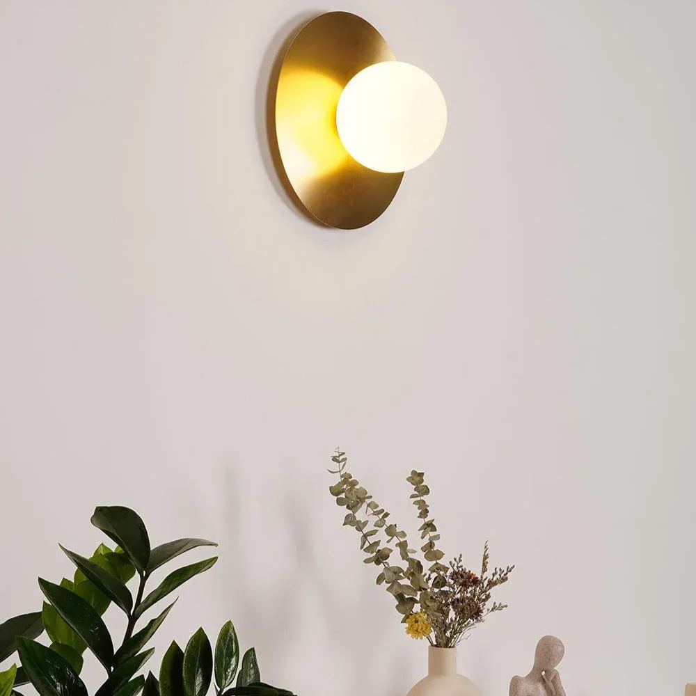 Contemporary Circular Wall Lamp | Dia 7.9 in or 11.8 in | Metal & Glass | Indoor LED | Brick by Brick