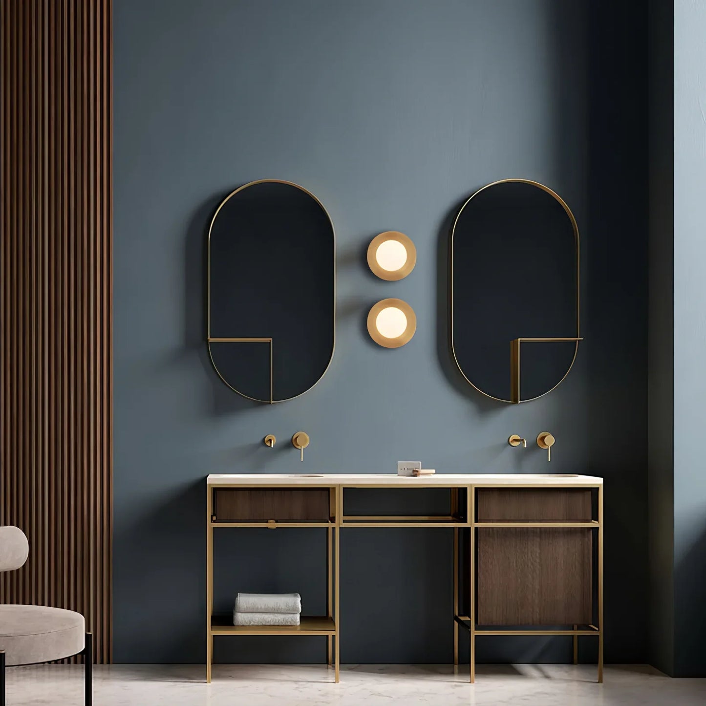 Contemporary Circular Wall Lamp | Dia 7.9 in or 11.8 in | Metal & Glass | Indoor LED | Brick by Brick