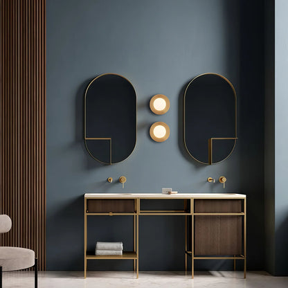 Contemporary Circular Wall Lamp | Dia 7.9 in or 11.8 in | Metal & Glass | Indoor LED | Brick by Brick
