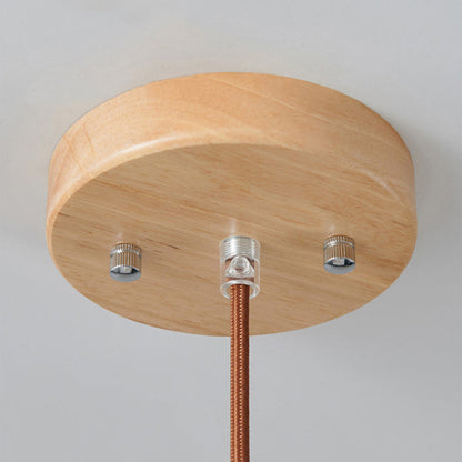 Wood & Glass Pendant Light | 7.9 in or 11.8 in | Modern Wood Glass Cylinder | Brick by Brick