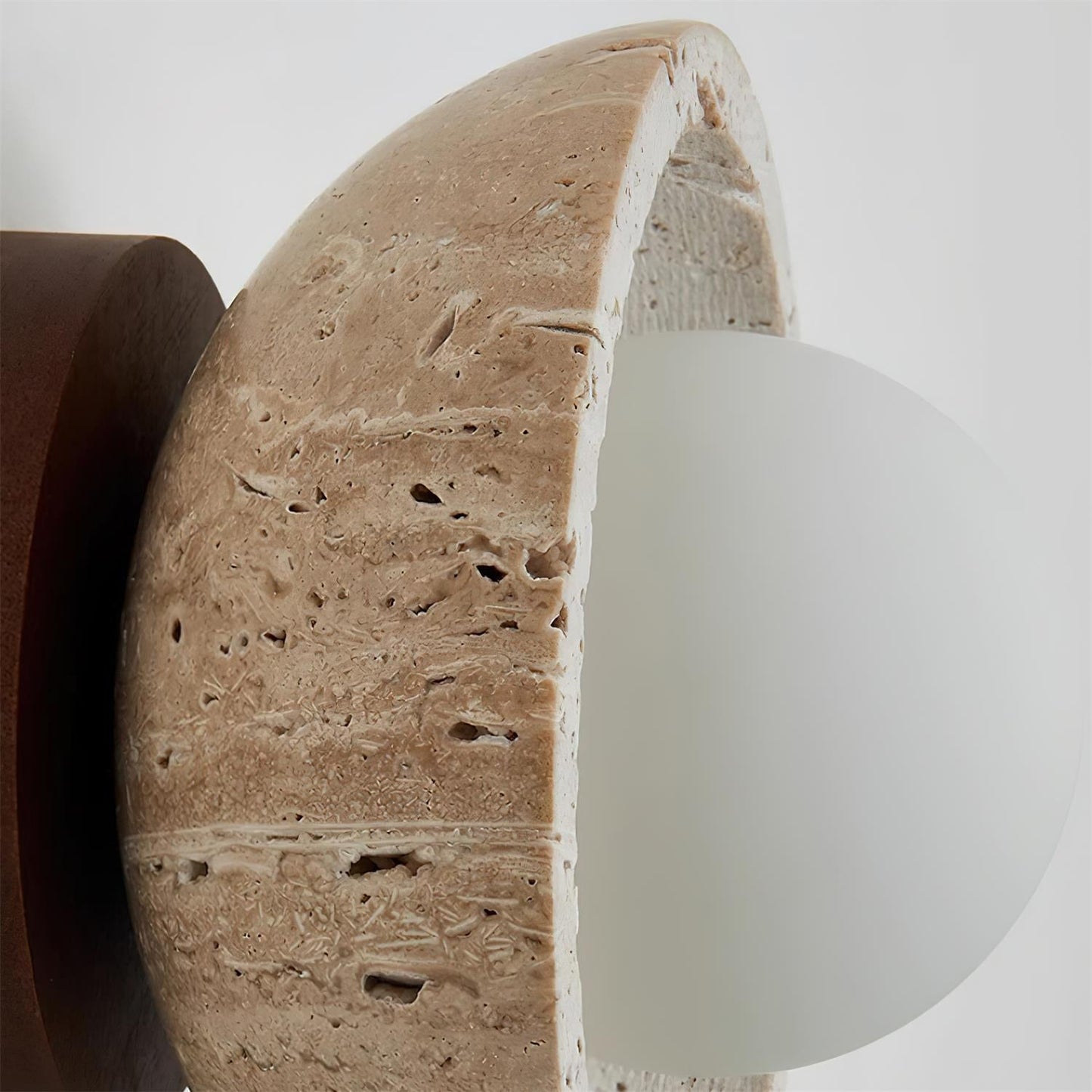 Minimalist Ceiling Light | Unisex | 5.9 x 3.7 in | Yellow Travertine | Flush Mount | Soft Ambient Glow | Brick by Brick