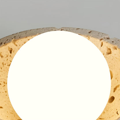 Minimalist Ceiling Light | Unisex | 5.9 x 3.7 in | Yellow Travertine | Flush Mount | Soft Ambient Glow | Brick by Brick