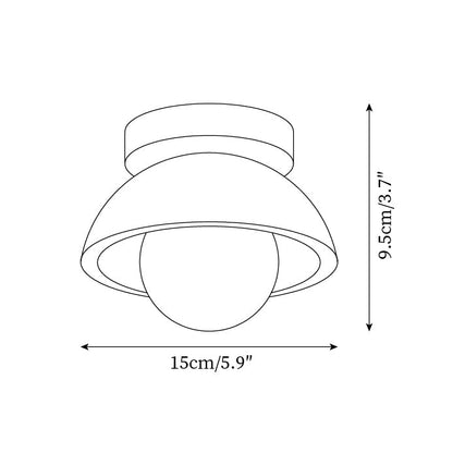 Minimalist Ceiling Light | Unisex | 5.9 x 3.7 in | Yellow Travertine | Flush Mount | Soft Ambient Glow | Brick by Brick