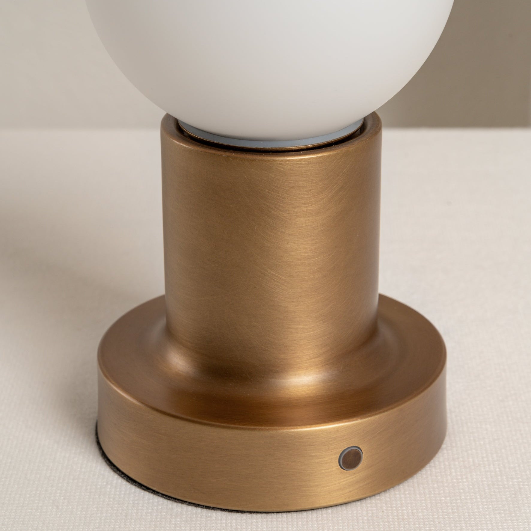 Porta Table Lamp | Cordless Bedside Lamps | Aged Brass & Opal Glass | Touch Dimming | Brick by Brick London 3