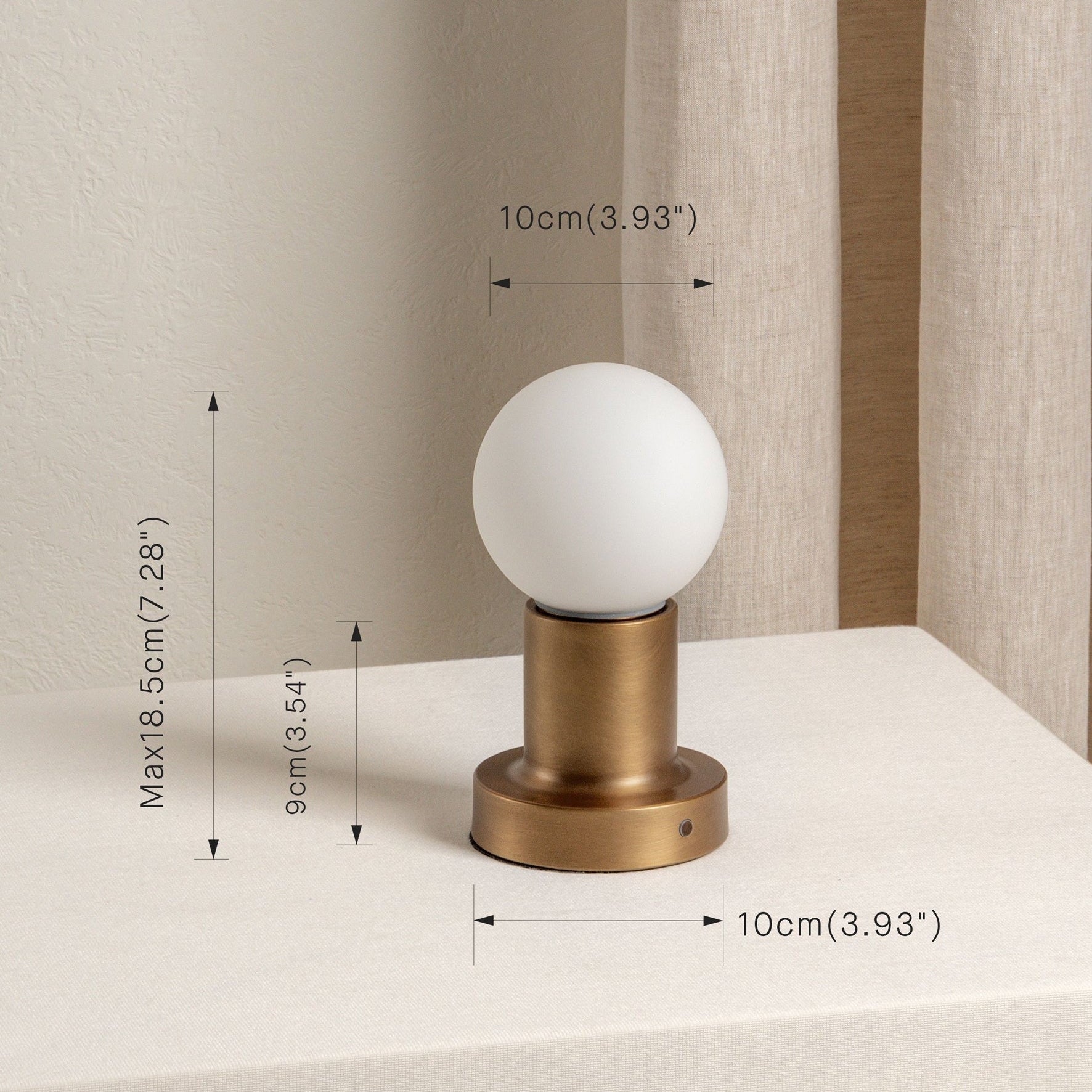 Porta Table Lamp | Cordless Bedside Lamps | Aged Brass & Opal Glass | Touch Dimming | Brick by Brick London 4