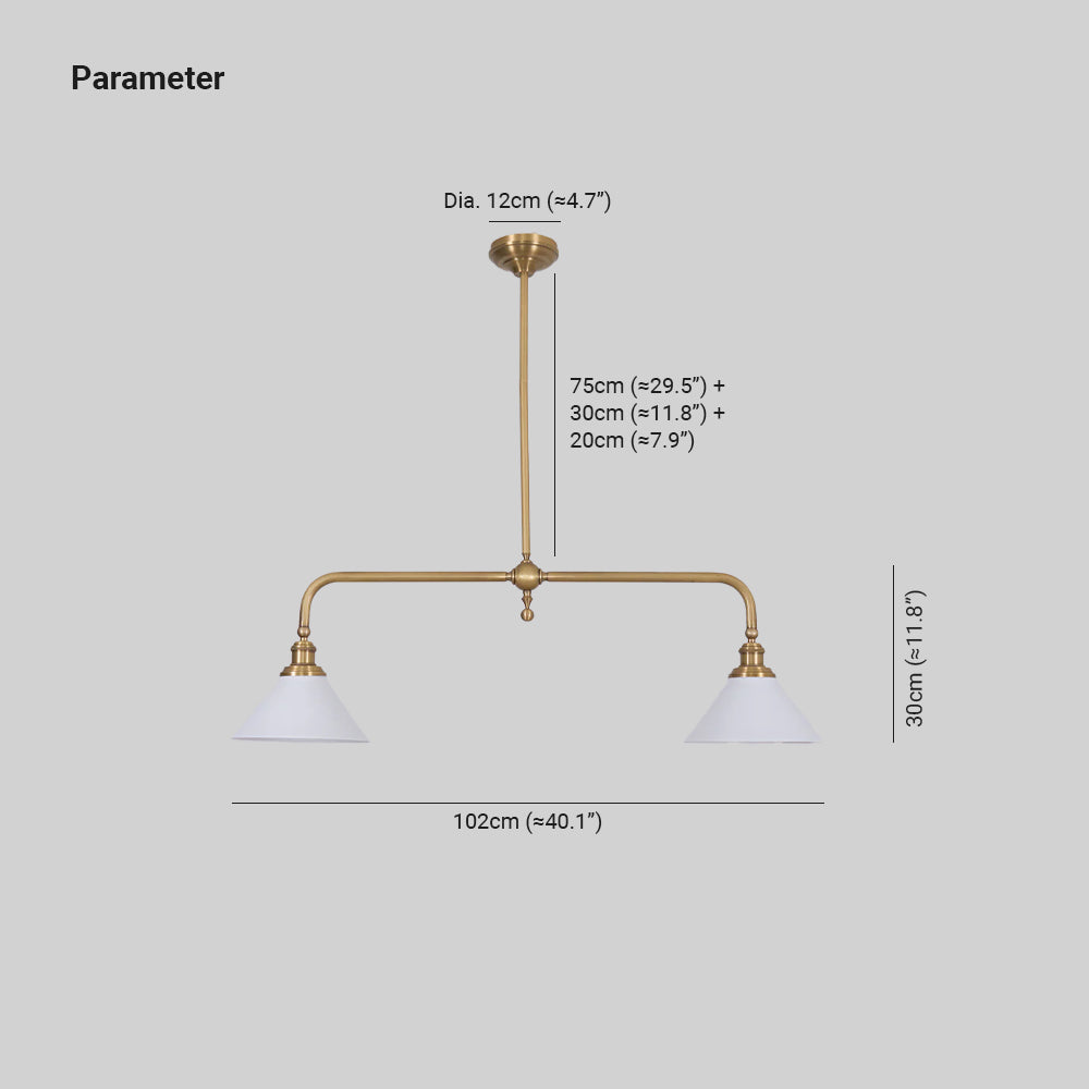Vintage Retro Pendant Light | 40.1 x 9.1 x 11.8 in | Glass Shade with Metal Frame | Mid-Century Ceiling Lamp | Brick by Brick