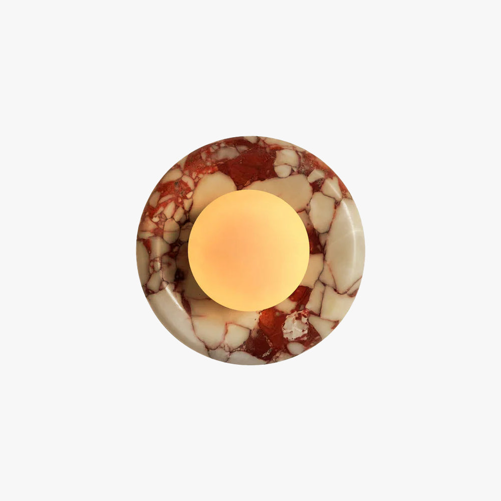 Round Marble Wall Lamp | 7.9 x 5.1 | Minimalist Design | Indoor LED Lighting | Brick by Brick
