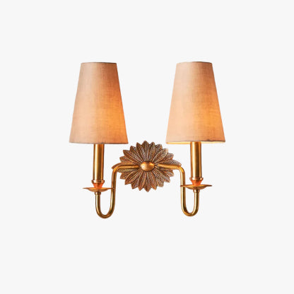 Alessio Vintage Brass Wall Light | 13.8 in | Fabric Shade | E14 LED Compatible | Brick by Brick