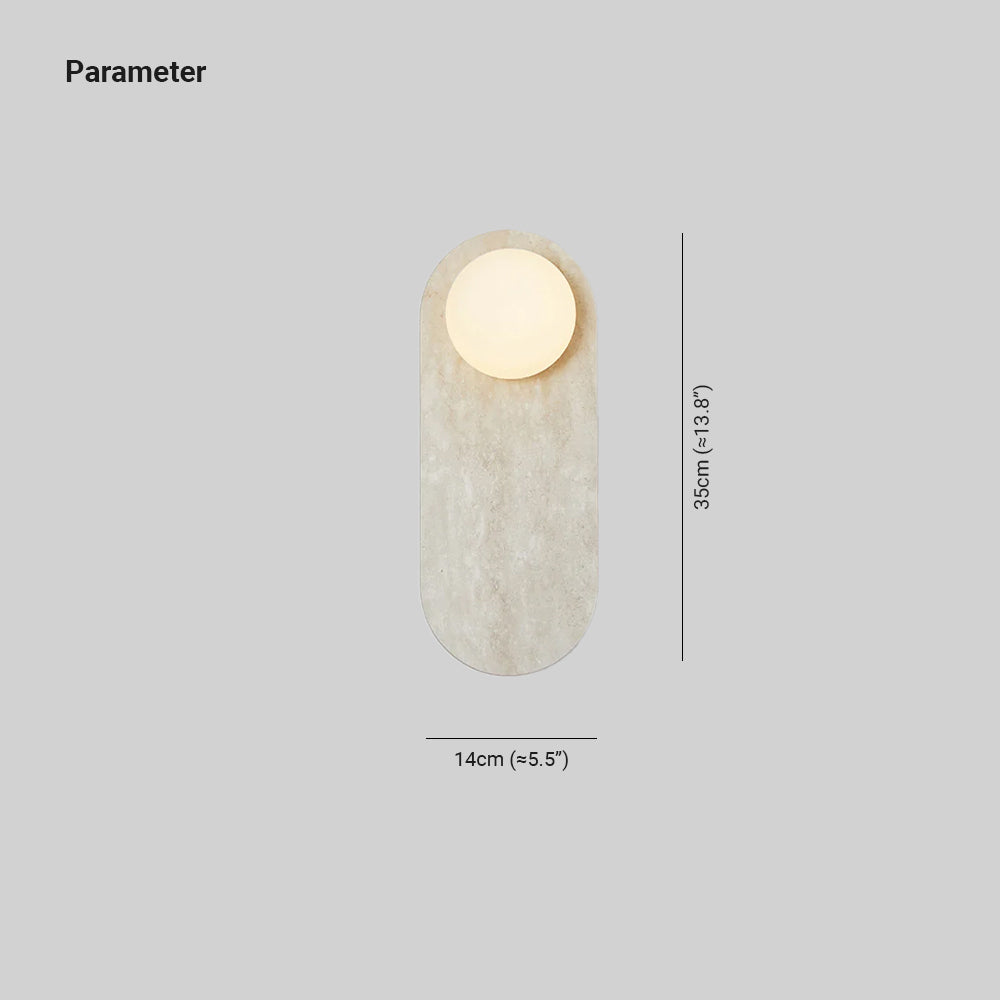 Minimalist Marble Glass Wall Lamp | 5.5 x 13.8 in Elegant Indoor Sconce | Brick by Brick