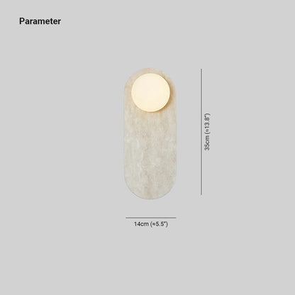 Minimalist Marble Glass Wall Lamp | 5.5 x 13.8 in Elegant Indoor Sconce | Brick by Brick