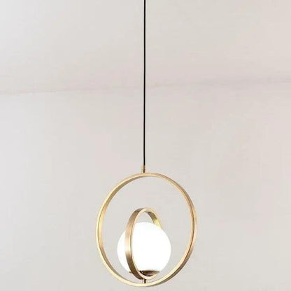 Rotating Pendant Lamp | H 12.5 or 17.7 in | Gold Finish | Two or Three Ring Rotating LED Pendant | Brick by Brick