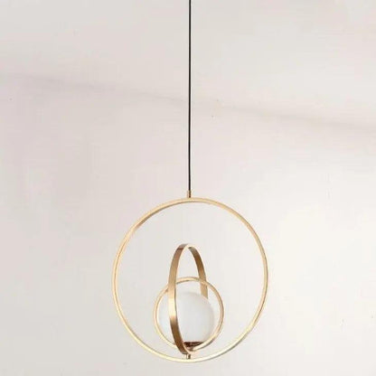 Rotating Pendant Lamp | H 12.5 or 17.7 in | Gold Finish | Two or Three Ring Rotating LED Pendant | Brick by Brick