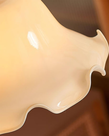 Retro Glass Pendant Light | 8.6 x 7.1 in | Wavy Glass Shade | Walnut Finish | E26/E27 Bulb | Adjustable Cord | Brick by Brick