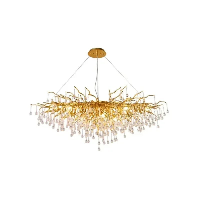 American Crystal Pendant Chandelier | D15.7- 47.2 in & L39.4-70.9 in | Modern Luxury Ceiling Light | Brick by Brick