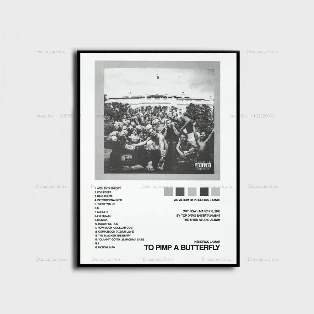 Kendrick Lamar Album Canvas Wall Art | 7.9 - 19.7 in | Good Kid Maad City Poster | Hip Hop Music Decor | Unframed | Brick by Brick