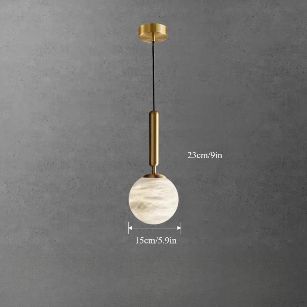 Copper Pendant Light | D4.7 in or D5.9 in | Modern Marble | Single Head Chandelier | Brick by Brick