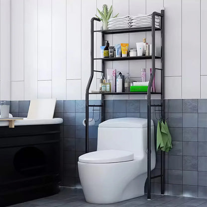 Black Metal Toilet Rack | 3-Tier Over Toilet Storage Organizer | Bathroom Shelf | Brick by Brick