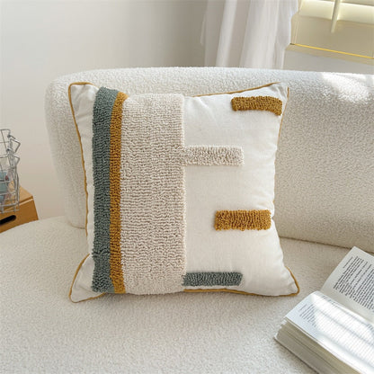Square Stripe Japandi Pillowcase | Cotton & Linen | Elegant Home Decor | Brick by Brick
