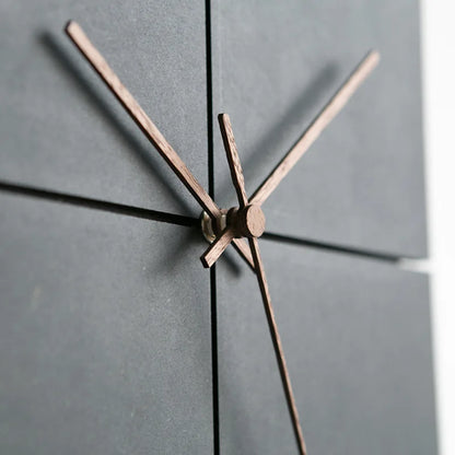 Elegant Wooden Wall Clock | Minimalist Natural Design | 23.6 x 12.2 x 18.9 in | Silent Quartz Movement | Brick by Brick