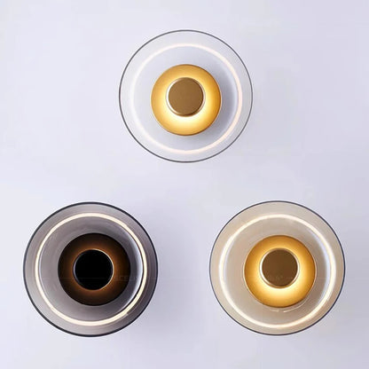 Glass Wall Lamp | D9.1 x H3.7 in | Contemporary Minimalist Sconce | Indoor Accent Light | Brick by Brick