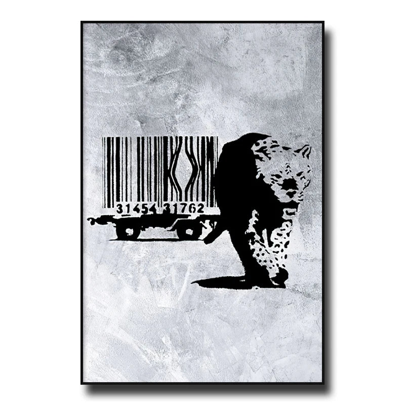 Street Graffiti Wall Art Canvas | 7.9 - 21.7 in | Banksy Girl with Balloon Poster | Modern Abstract Decor | Unframed | Brick by Brick