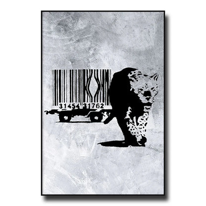 Street Graffiti Wall Art Canvas | 7.9 - 21.7 in | Banksy Girl with Balloon Poster | Modern Abstract Decor | Unframed | Brick by Brick