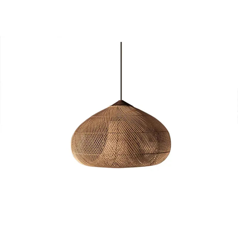 Japanese Rattan Pendant Light | D9.8-D23.6 x H19.7-H11.8 in | Handmade Wicker | Brick by Brick