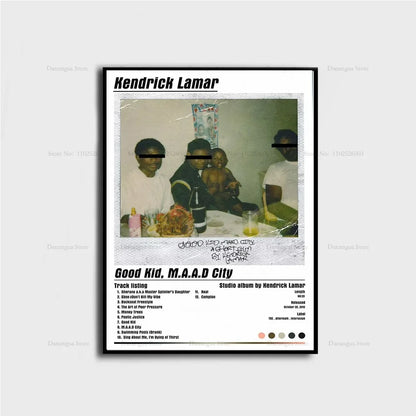 Kendrick Lamar Album Canvas Wall Art | 7.9 - 19.7 in | Good Kid Maad City Poster | Hip Hop Music Decor | Unframed | Brick by Brick