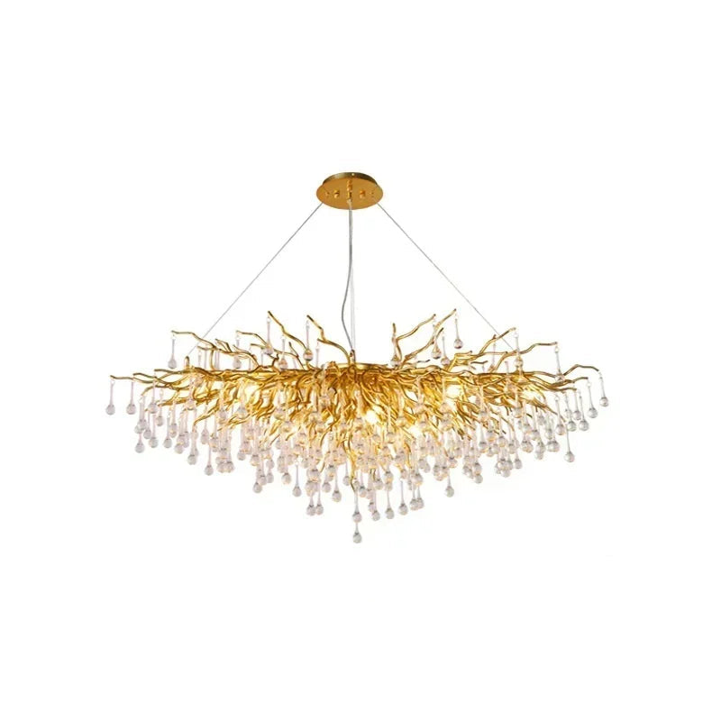 American Crystal Pendant Chandelier | D15.7- 47.2 in & L39.4-70.9 in | Modern Luxury Ceiling Light | Brick by Brick