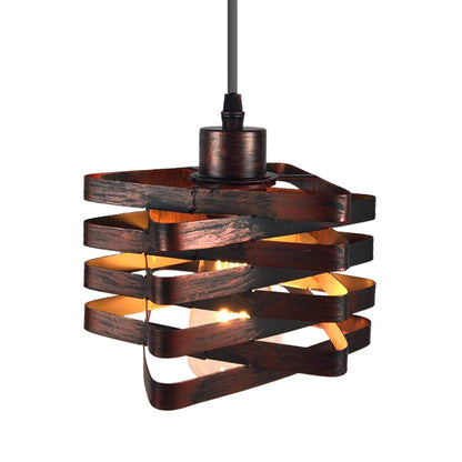 Vintage Pendant Lamp | 7.8 x 4.7 in | Rust Iron Cage Hanging Light | Industrial Loft E27 Fixture | Brick by Brick