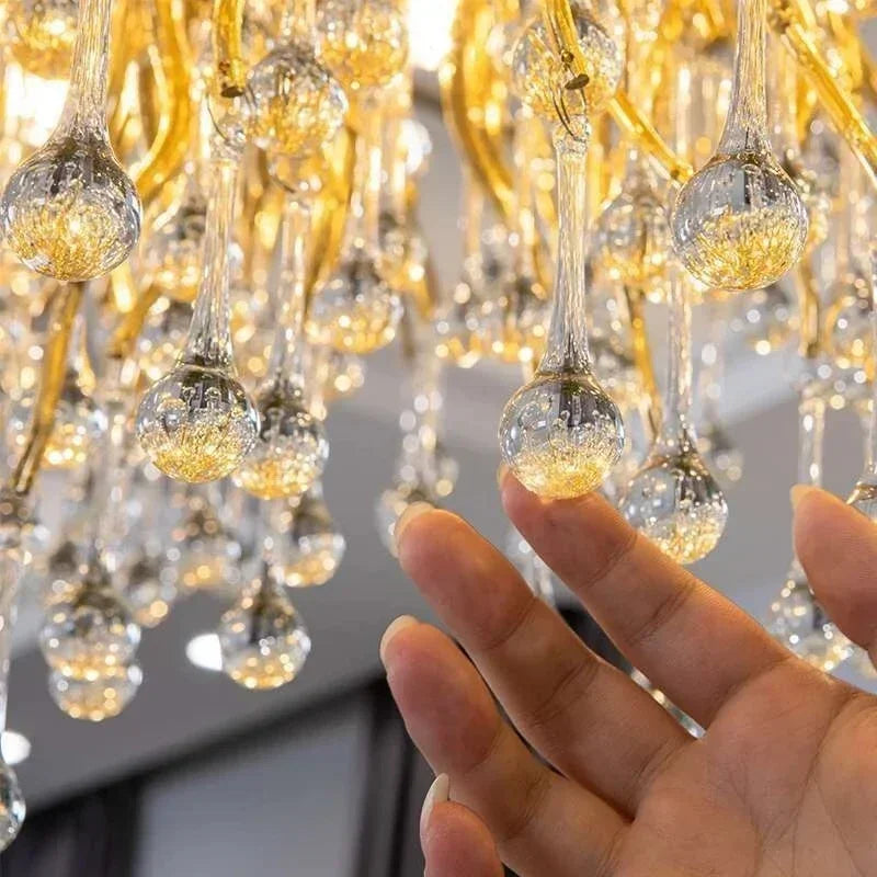 American Crystal Pendant Chandelier | D15.7- 47.2 in & L39.4-70.9 in | Modern Luxury Ceiling Light | Brick by Brick