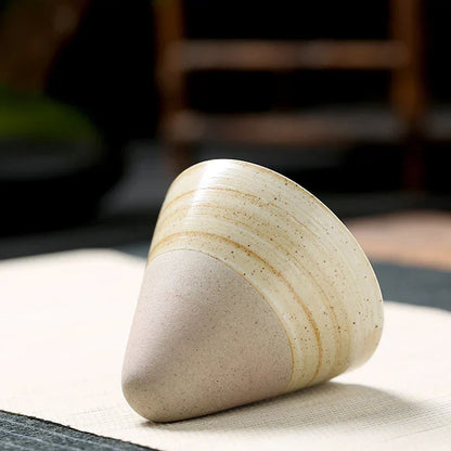 Cone‑Shaped Espresso Cup – Vintage Style Ceramic - with Stand-Brick by Brick London-Brick By Brick London
