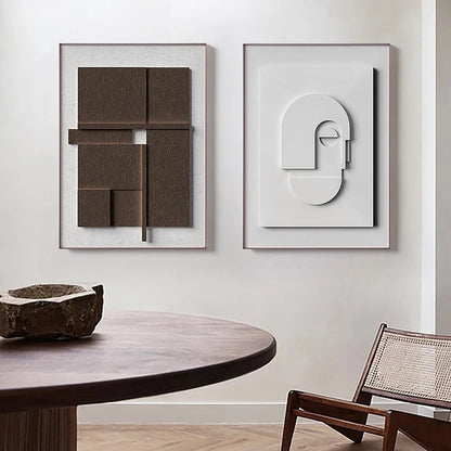 3D Japandi Wall Art | 19.7 x 27.6 x 1.4 in | Modern Canvas Decor | Set of 3 | Brick by Brick