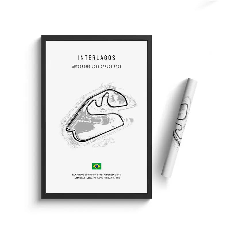 F1 Track Wall Art | 8in - 20in | Motorsport Canvas Print | Racing Circuit Poster | Home & Office Decor | Brick by Brick