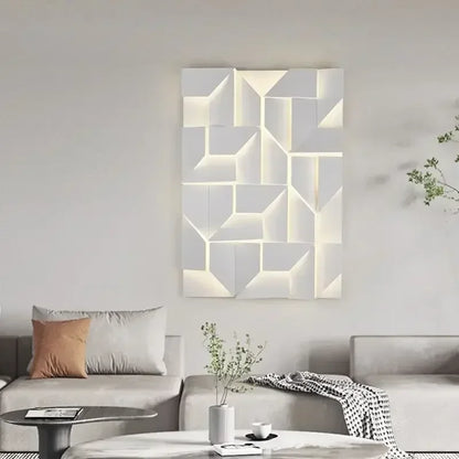 LED 3D Wall Light | Modern Acrylic & Iron Sconce | Adjustable Brightness with Remote | Brick by Brick