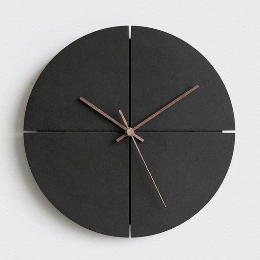 Elegant Wooden Wall Clock | Minimalist Natural Design | 23.6 x 12.2 x 18.9 in | Silent Quartz Movement | Brick by Brick