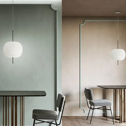 Minimalist Glass Ball Pendant Light | D6.3 or 13 in | Postmodern Hanging LED Lamp | Brick by Brick
