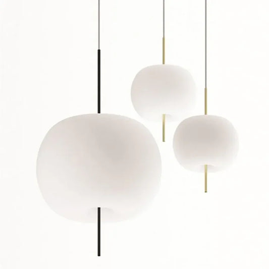 Minimalist Glass Ball Pendant Light | D6.3 or 13 in | Postmodern Hanging LED Lamp | Brick by Brick