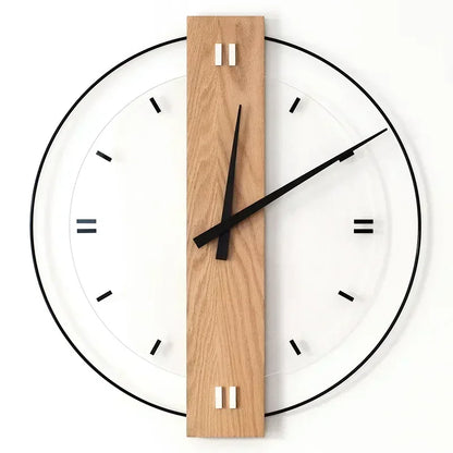 Silent Oak Wall Clock | 12–14″ | Minimalist Wooden Timepiece