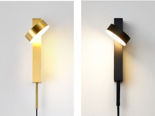 Gold Wall Sconce | 6.1 x 3.94 x 10.6 in | Modern LED Lamp with Dimmer | Adjustable Arm | Brick by Brick